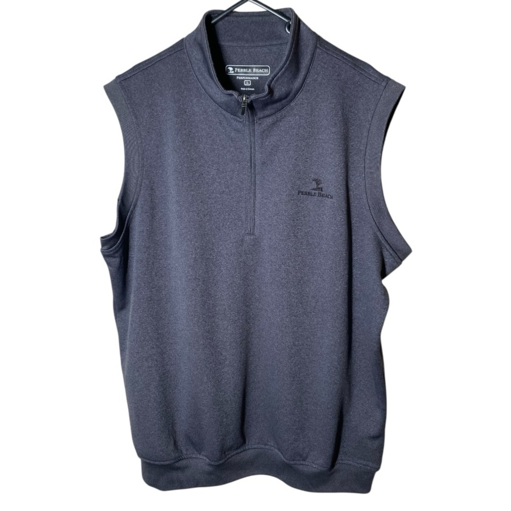 Men's PEBBLE BEACH Gray Zip Up Vest Large